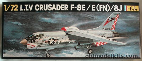 Heller 1/72 Vought F-8 Crusader - F-8E / F-8E (FN) / F8J - French Aeronavale Flotille 12F / VF-24 USS Hancock / VF-194 USS Ticonderoga, 259 plastic model kit